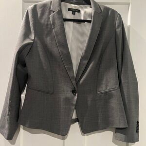Ann Taylor Gray Tailored Blazer with Notched Lapels